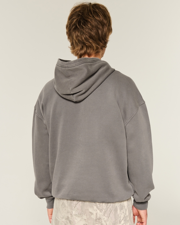 Boxy Hoodie, Washed Dark Gray view 2