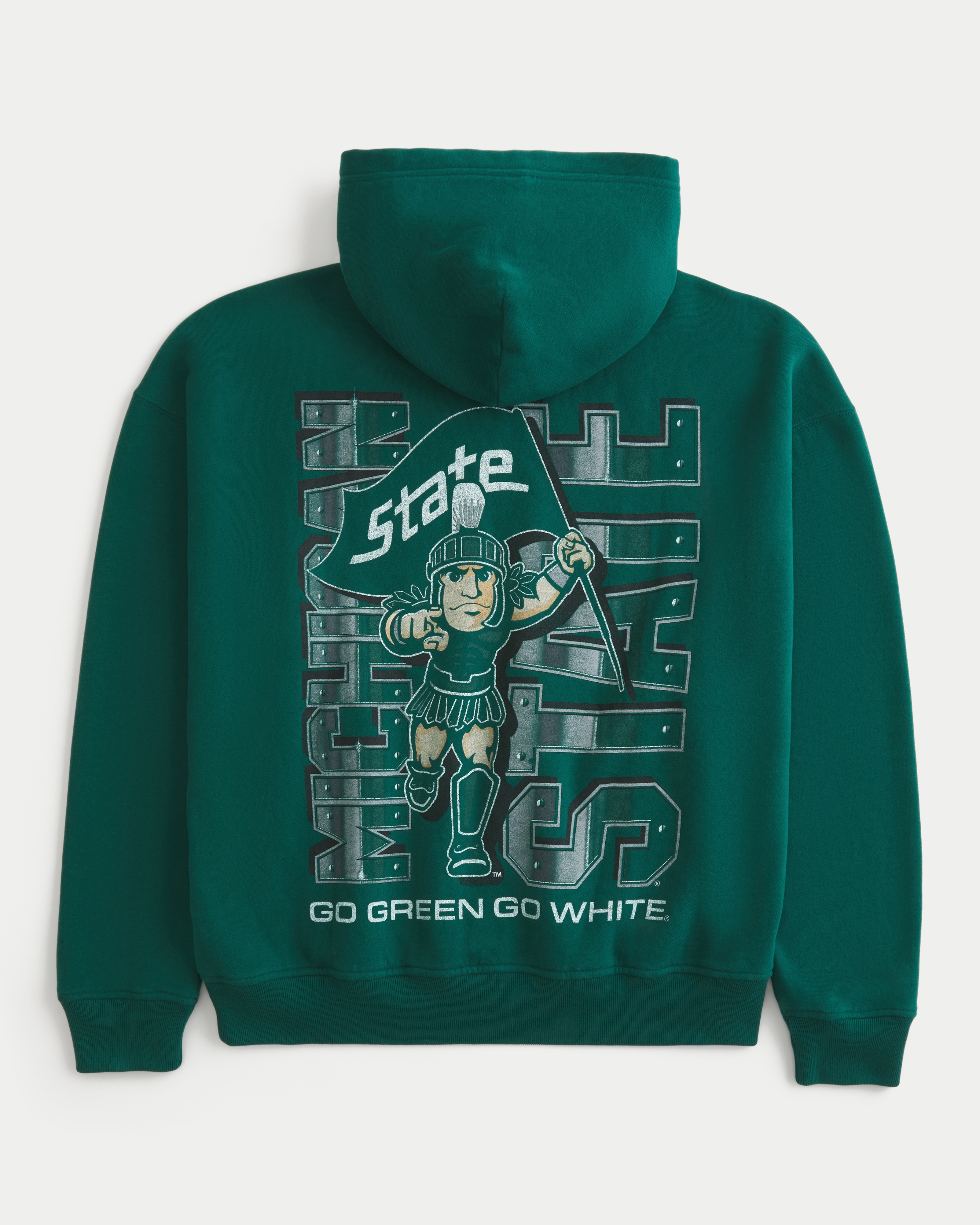 Boxy Michigan State University Spartans Graphic Hoodie