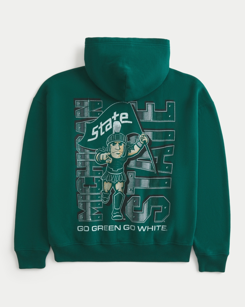 Boxy Michigan State University Spartans Graphic Hoodie