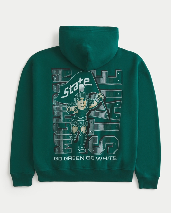 Boxy Michigan State University Spartans Graphic Hoodie