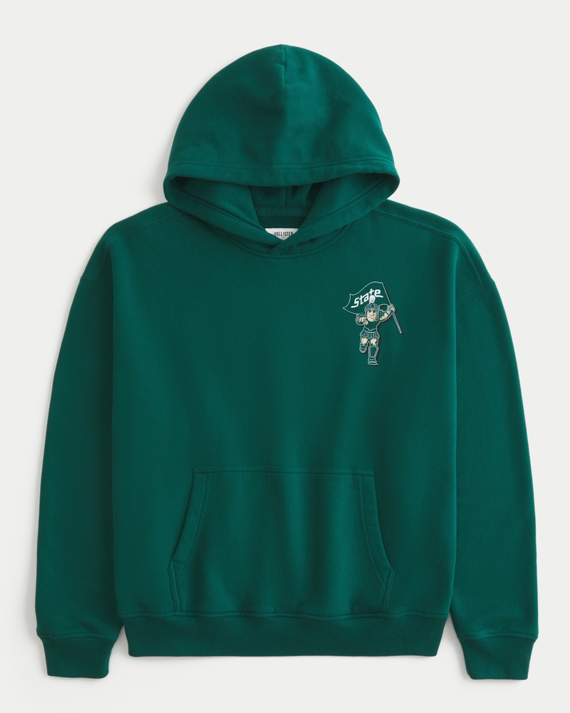 Boxy Michigan State University Spartans Graphic Hoodie