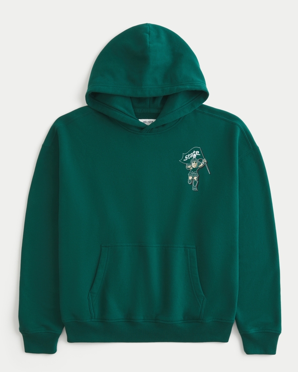 Boxy Michigan State University Spartans Graphic Hoodie