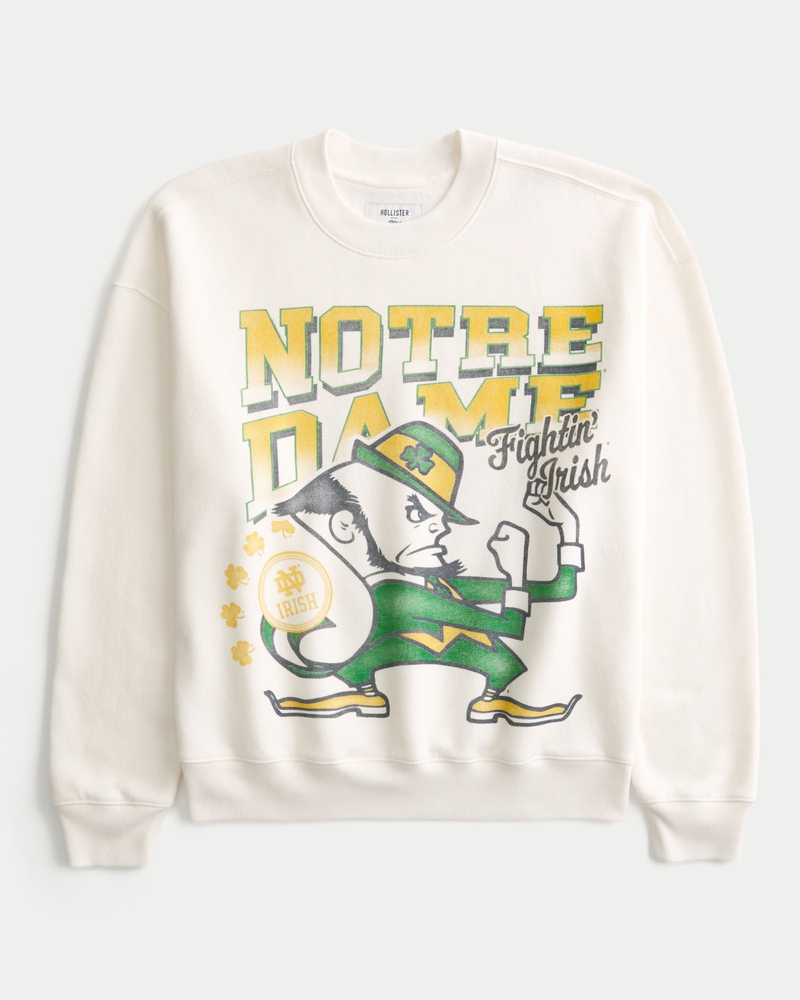Boxy University of Notre Dame Fighting Irish Graphic Crew Sweatshirt