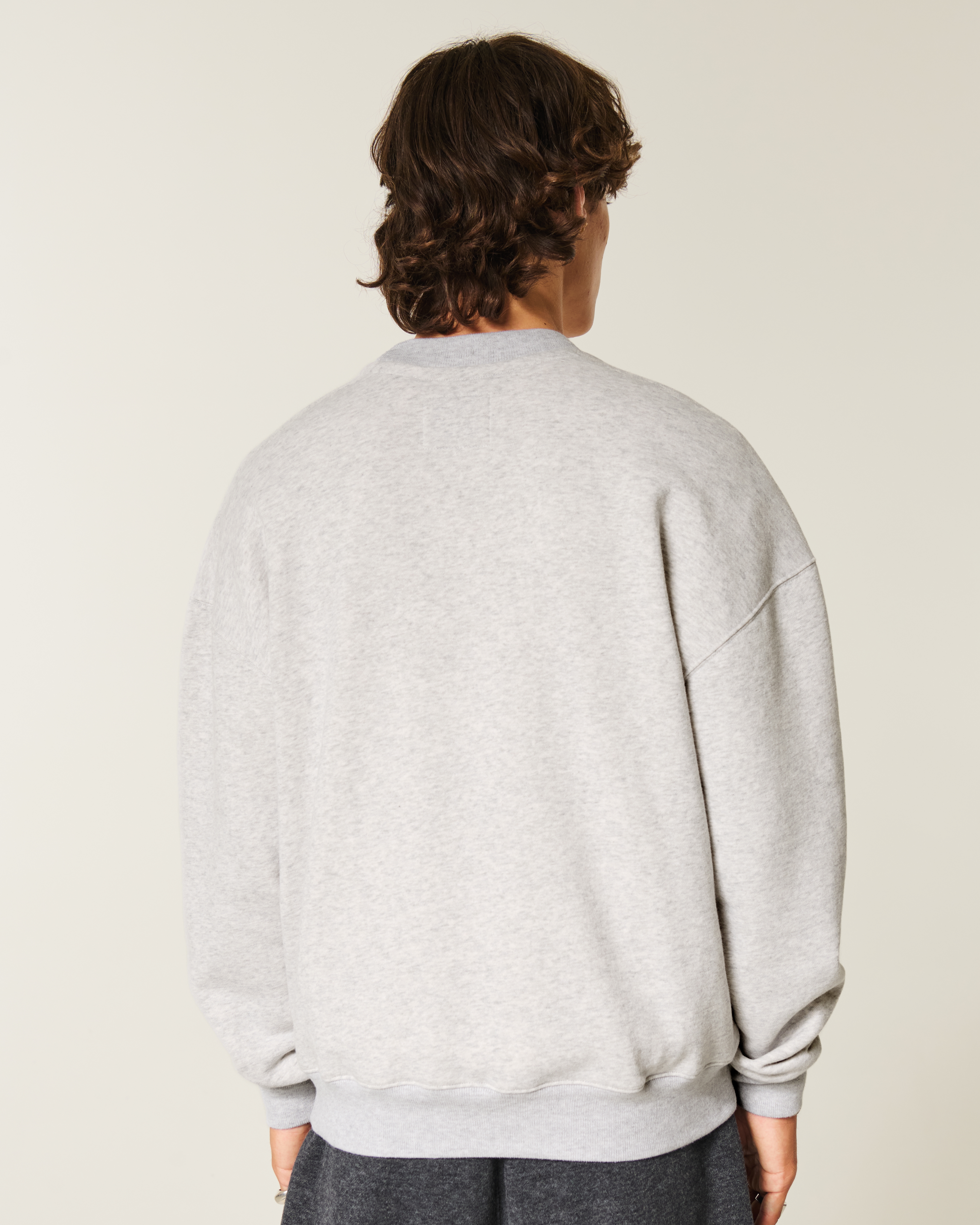 Boxy New York University Violets Graphic Crew Sweatshirt