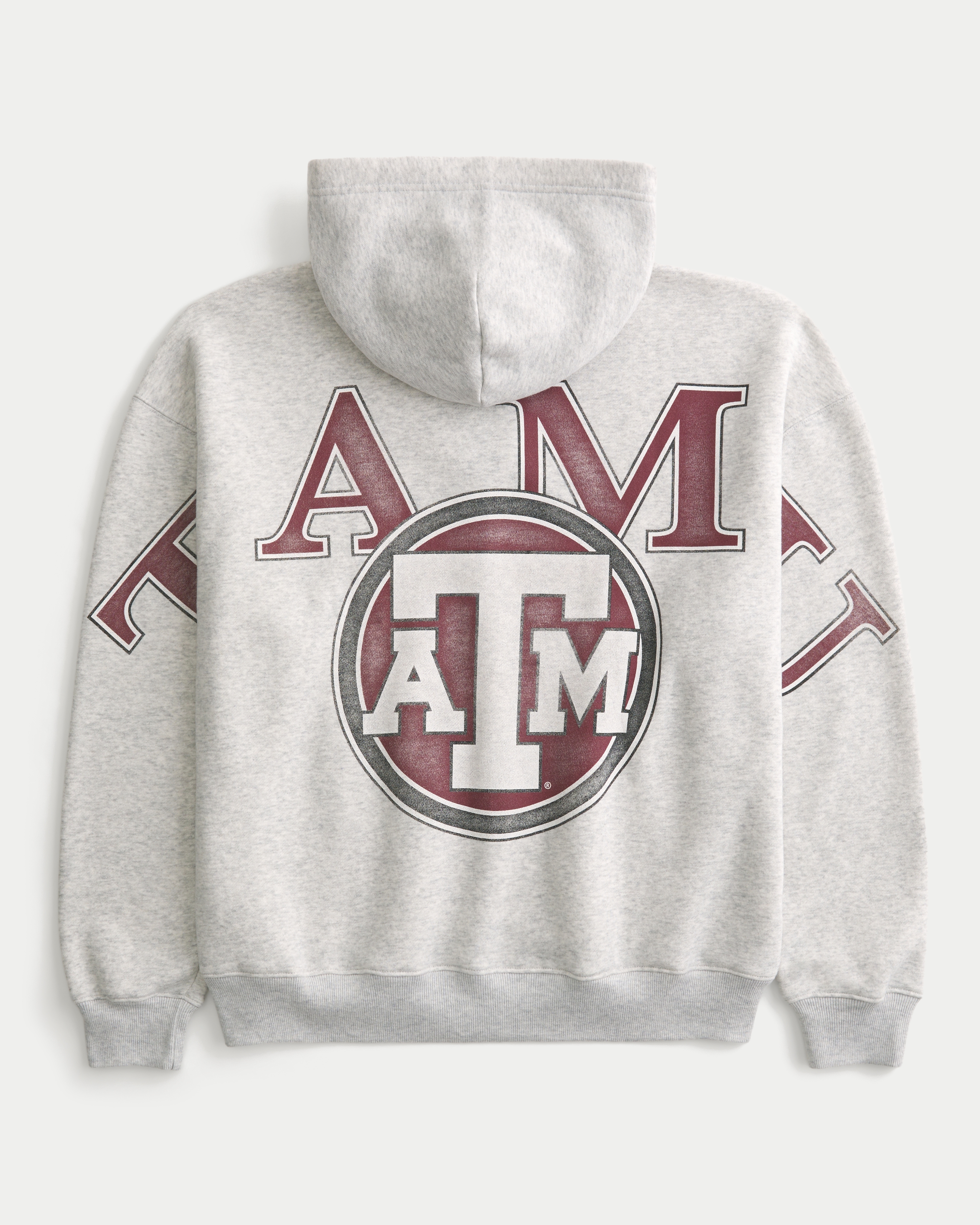 Boxy Texas A&M University Aggies Graphic Zip-Up Hoodie