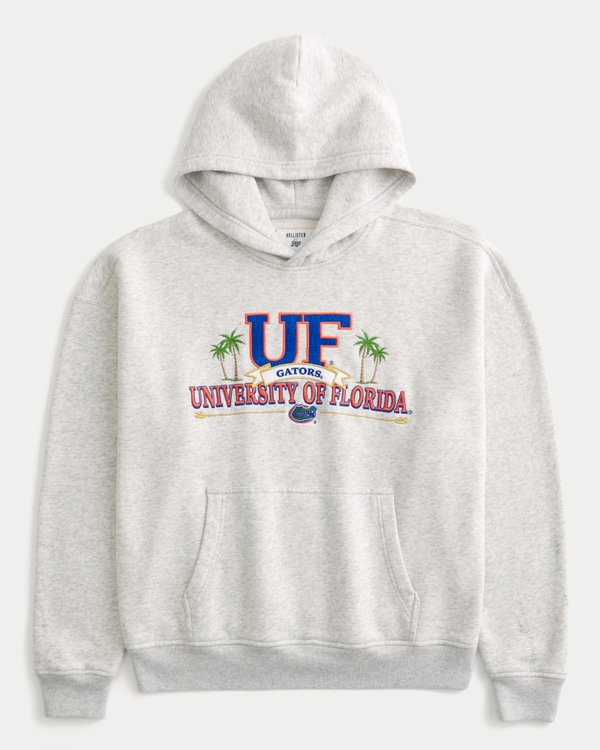 Boxy University of Florida Gators Graphic Hoodie, Light Heather Gray view 1