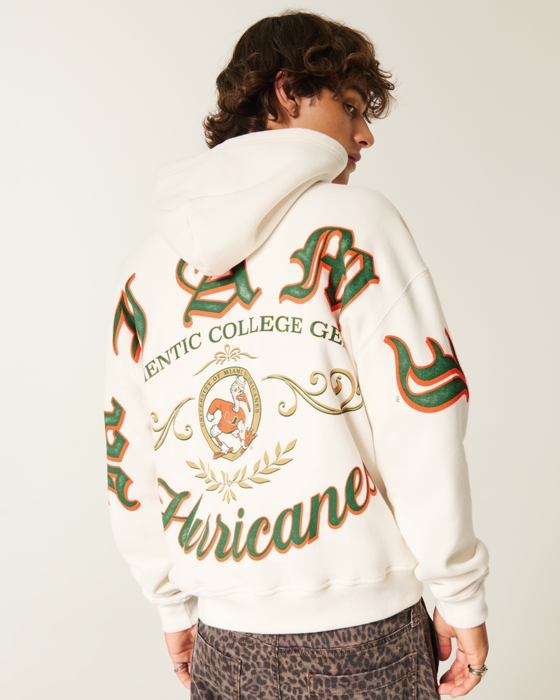 Boxy University of Miami Hurricanes Graphic Hoodie