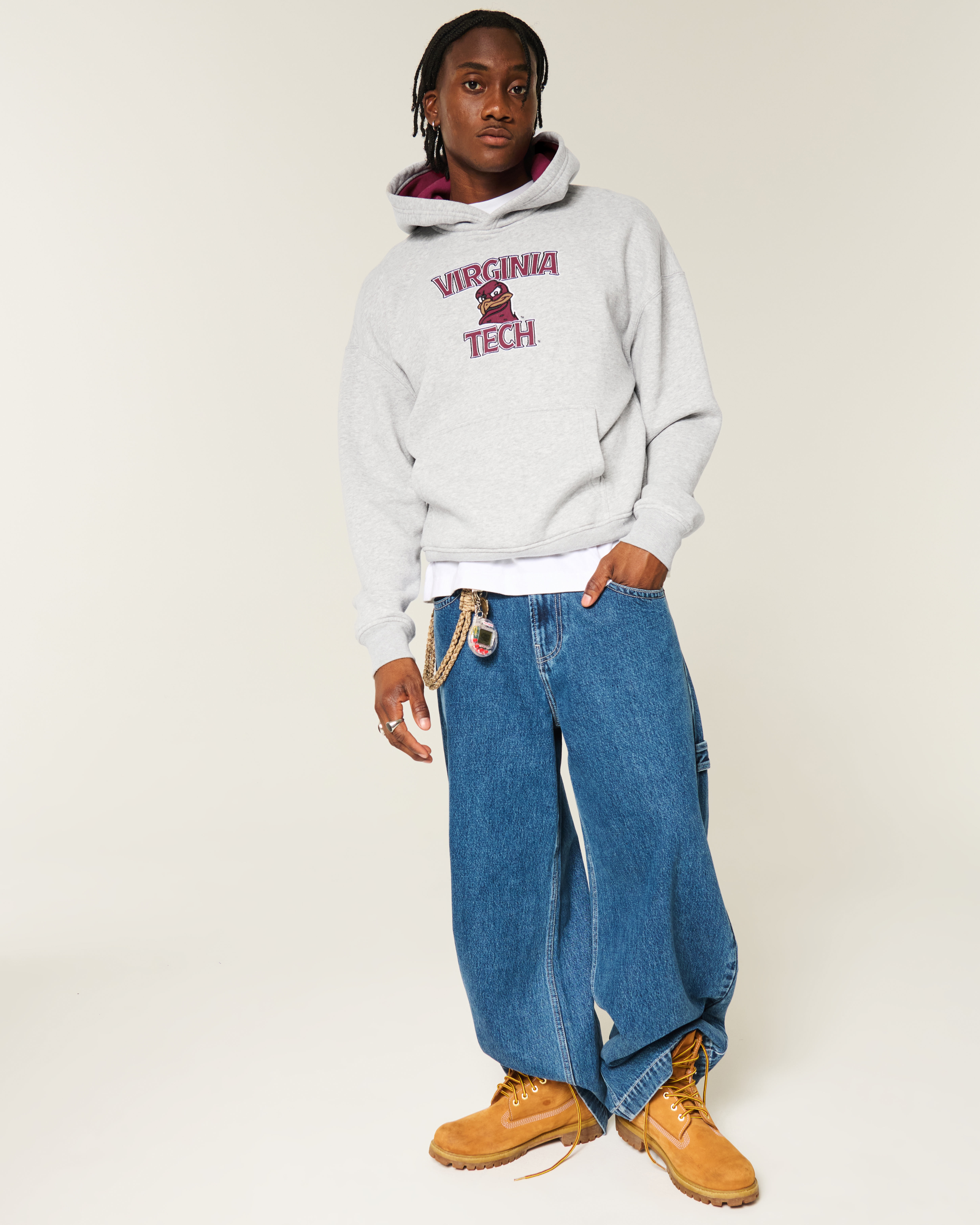 Boxy Virginia Tech Hokies Graphic Hoodie