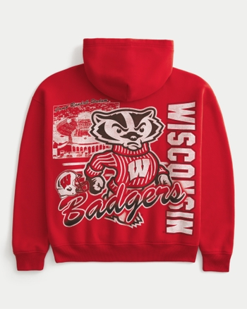 Men's Boxy University of Wisconsin Badgers Graphic Hoodie | Men's ...