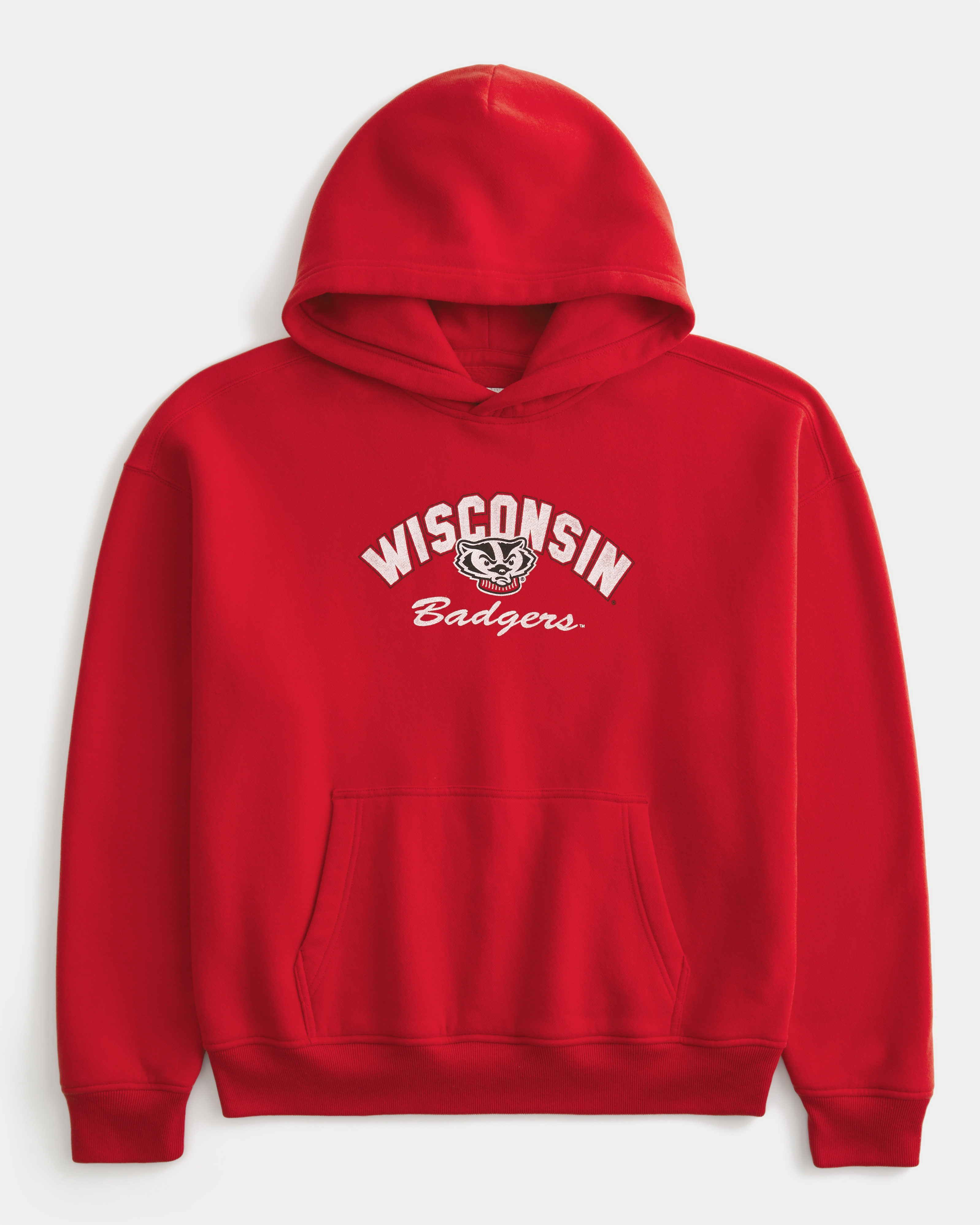 Boxy University of Wisconsin Badgers Graphic Hoodie