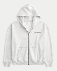Boxy Logo Zip-Up Hoodie