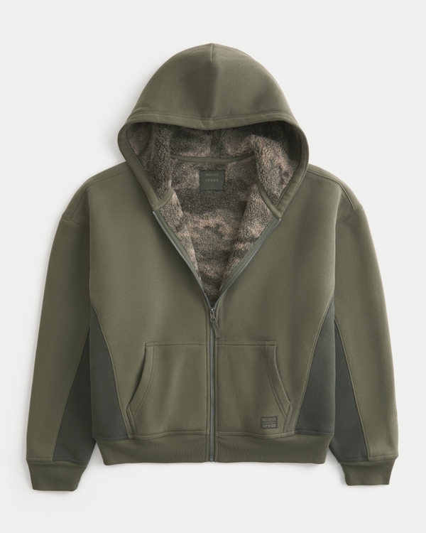 Hollister x Crocs Sherpa-Lined Zip-Up Hoodie