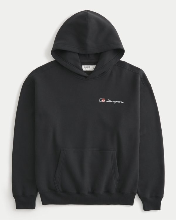 Boxy Toyota Supra Graphic Hoodie, Faded Black view 2