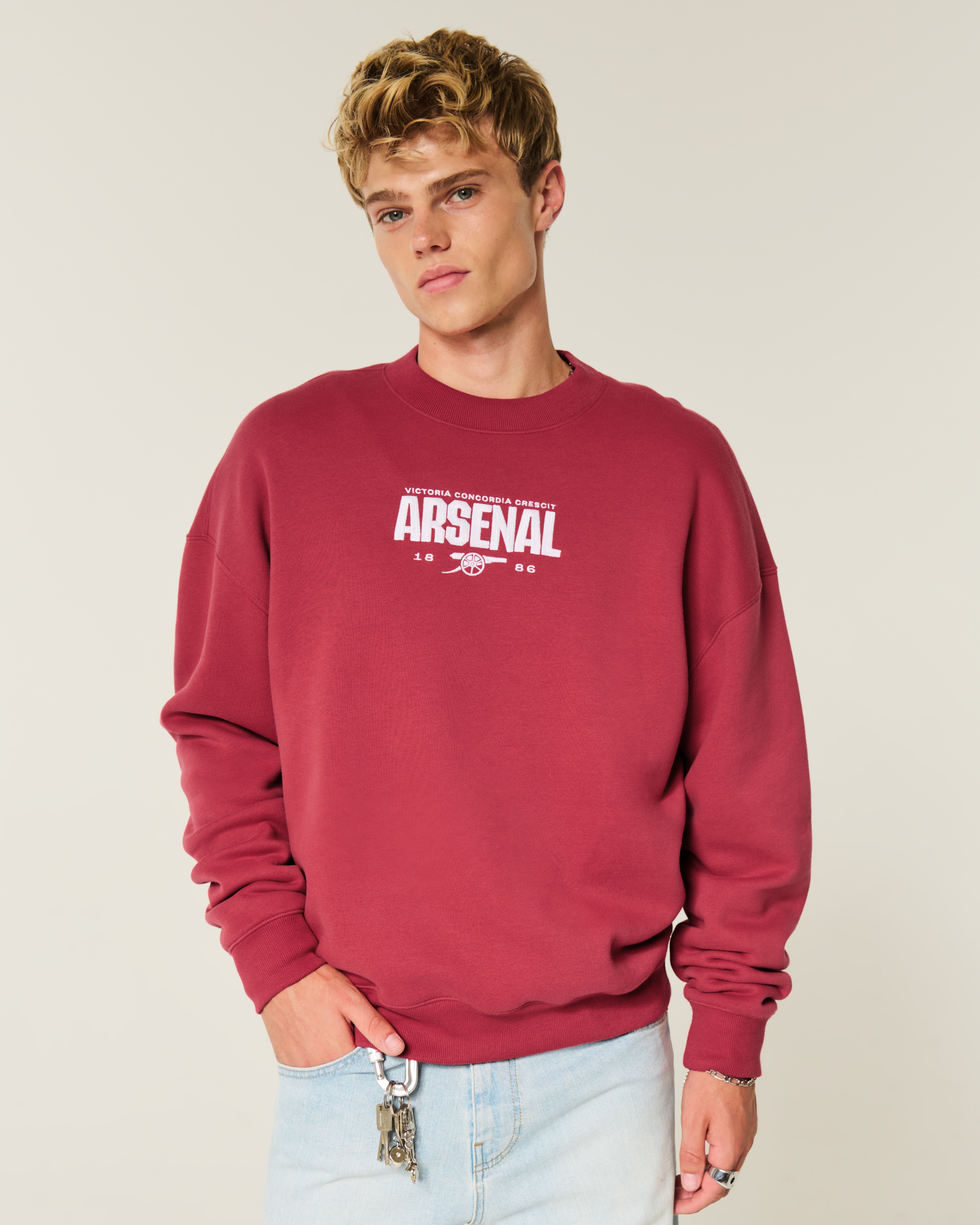 Men's Boxy Arsenal FC Graphic Crew Sweatshirt | Men's Tops