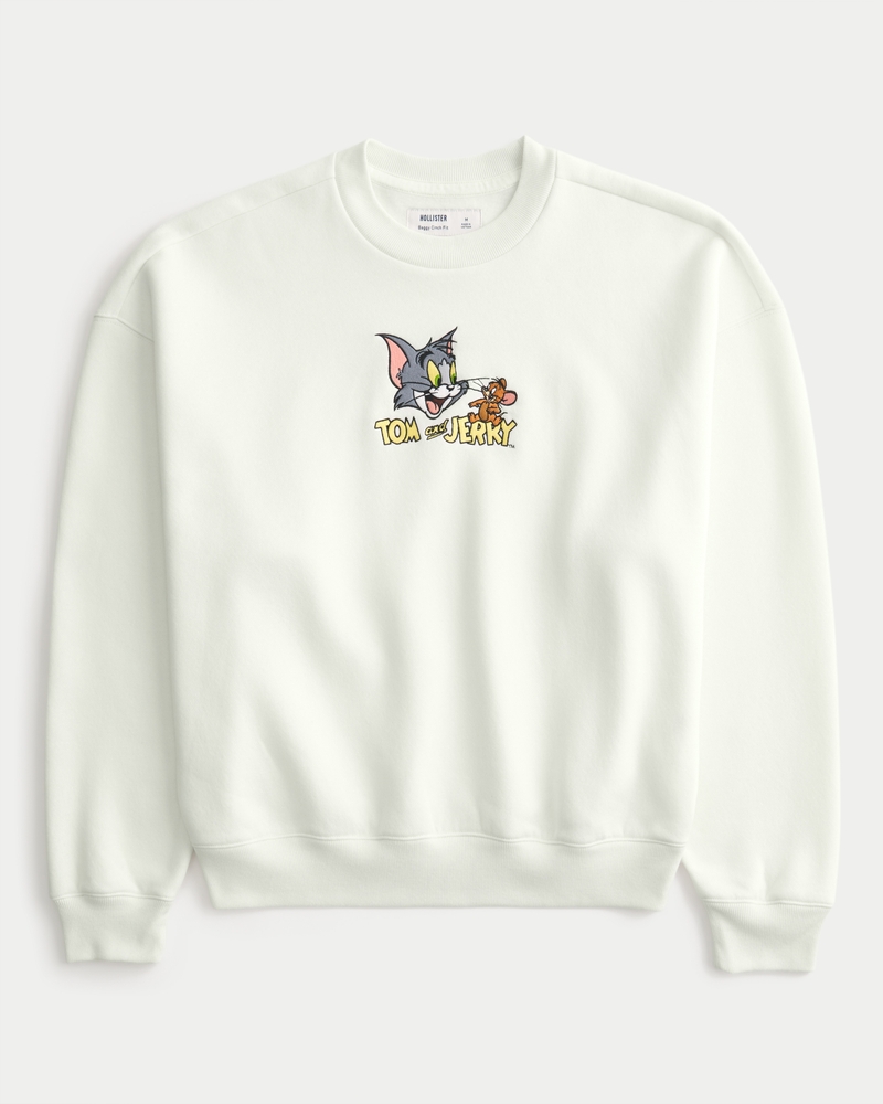 Baggy Cinch Tom and Jerry Graphic Crew Sweatshirt