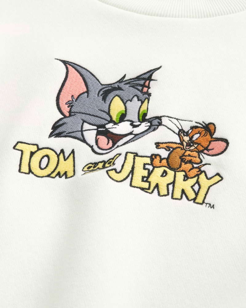 Baggy Cinch Tom and Jerry Graphic Crew Sweatshirt