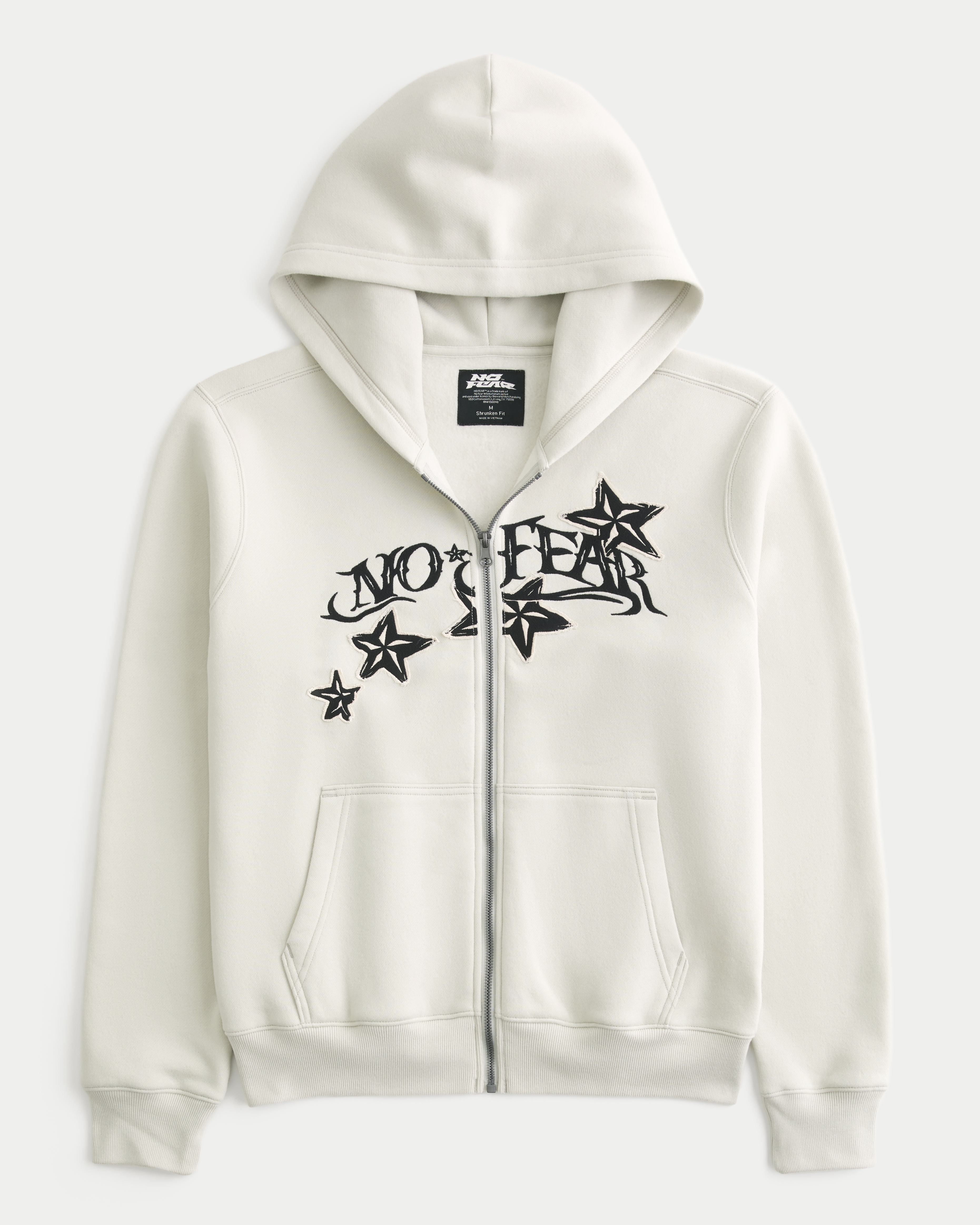Shrunken No Fear Graphic Zip-Up Hoodie
