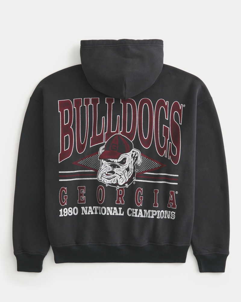 Boxy University of Georgia Bulldogs Graphic Hoodie