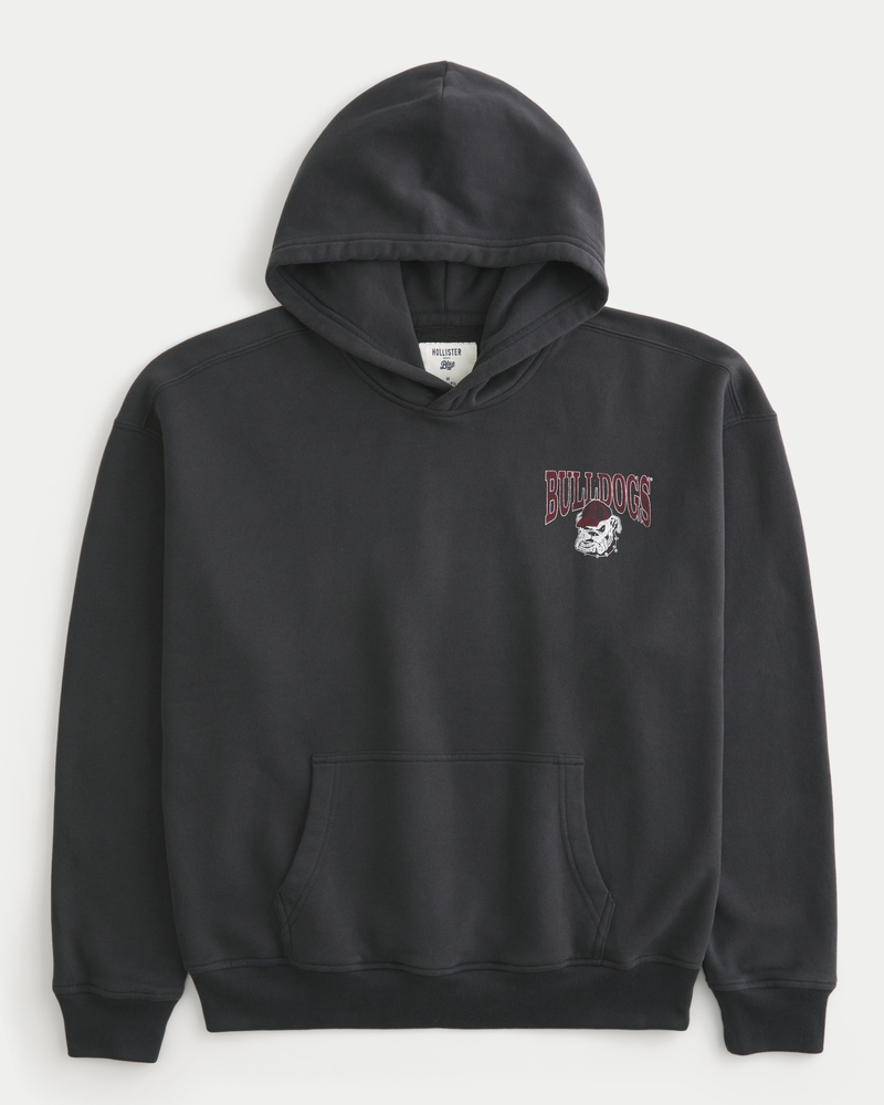 Boxy University of Georgia Bulldogs Graphic Hoodie