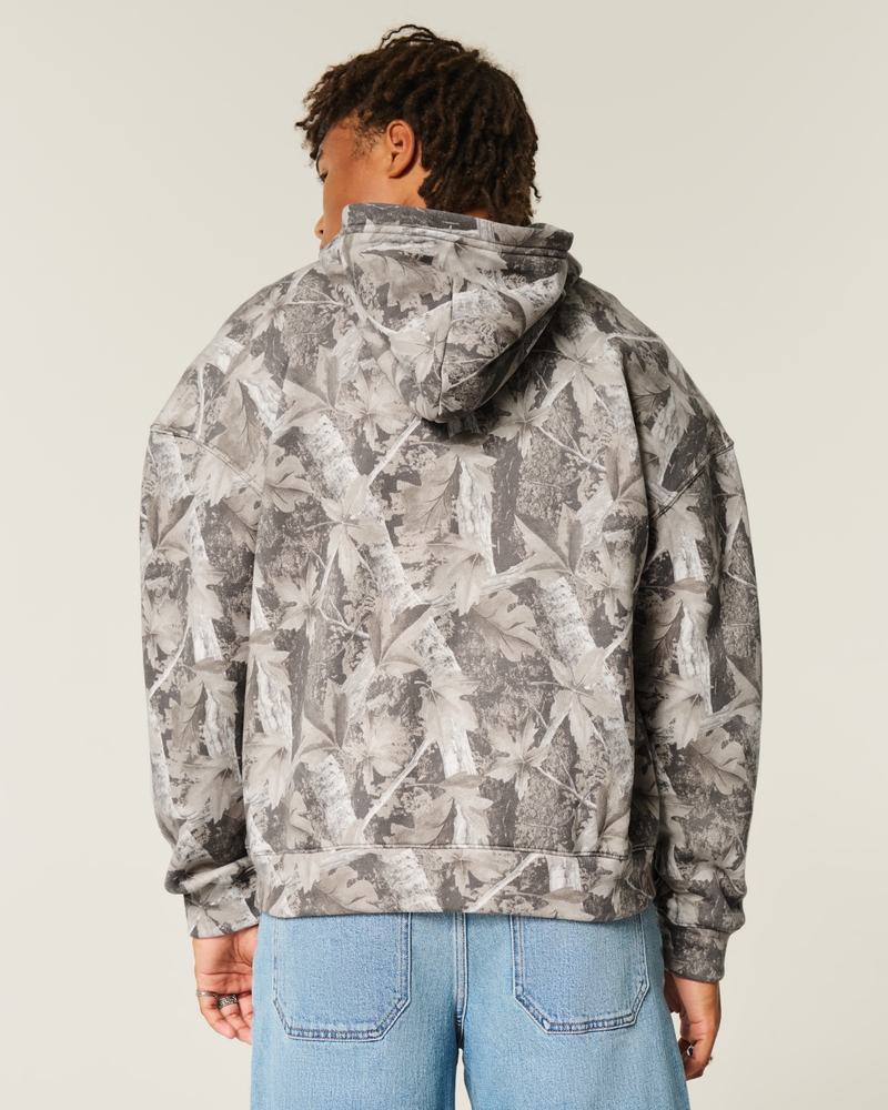 Boxy Camo Zip-Up Hoodie