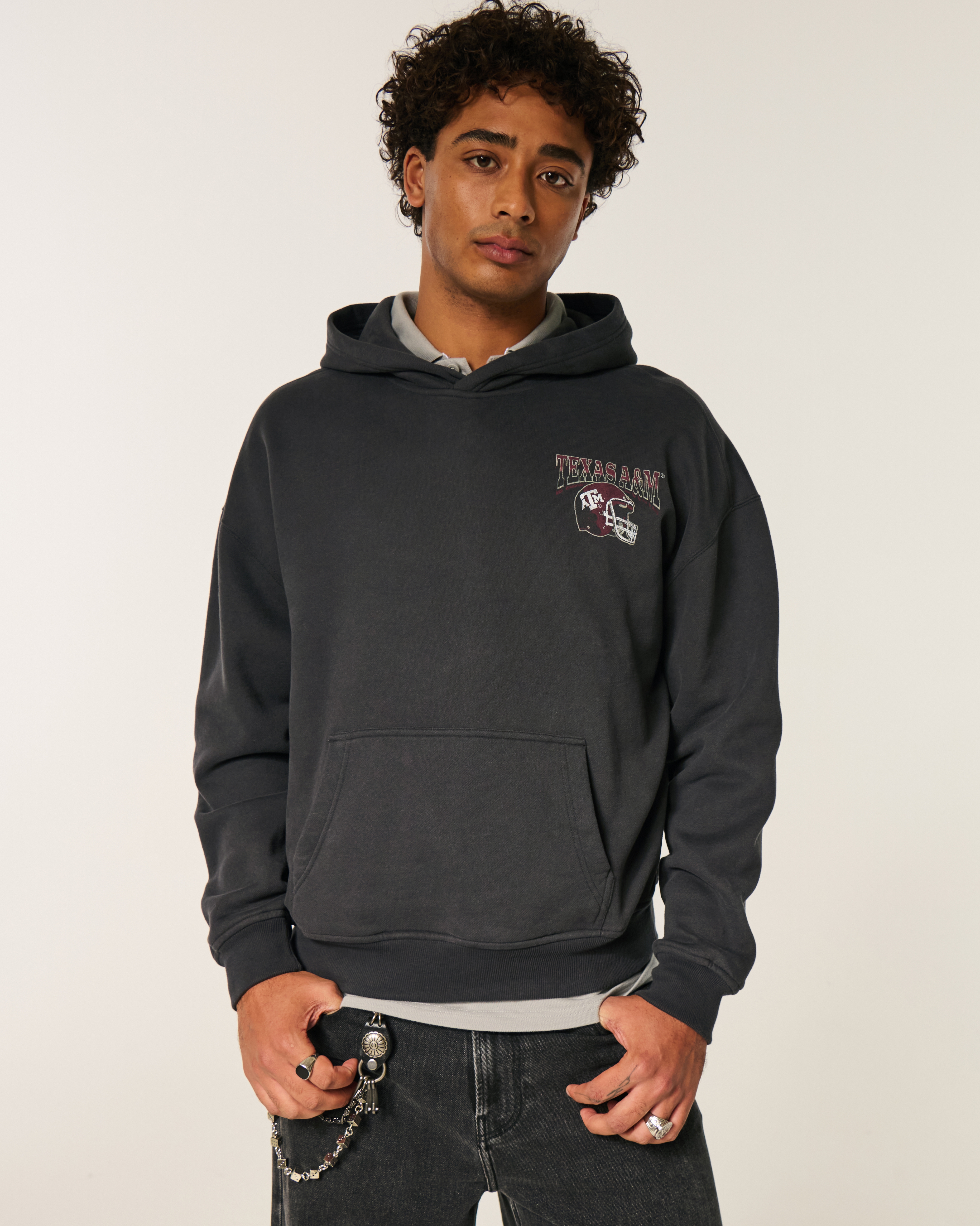 Boxy Texas A&M University Aggies Graphic Hoodie