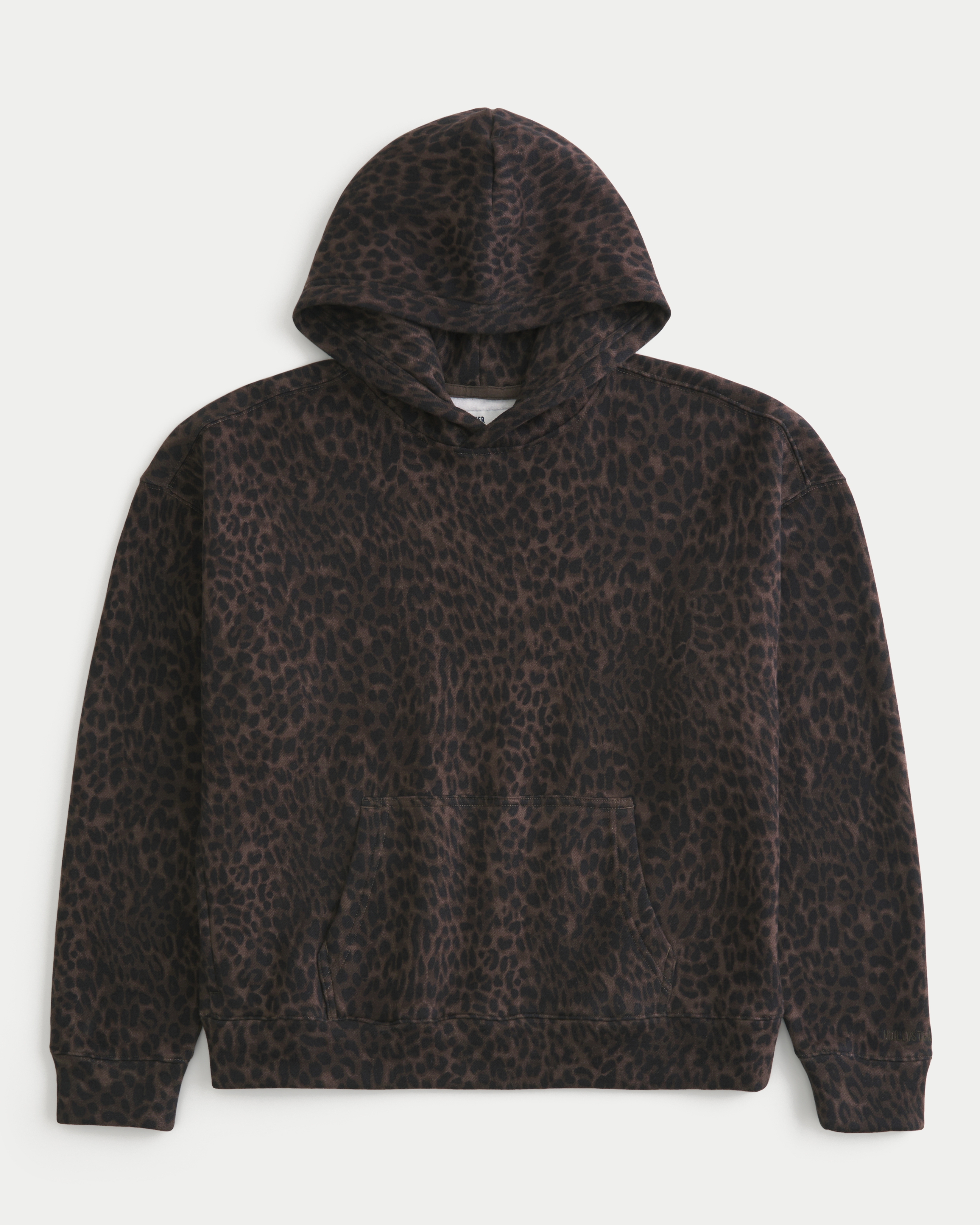 Boxy Leopard Print Hoodie