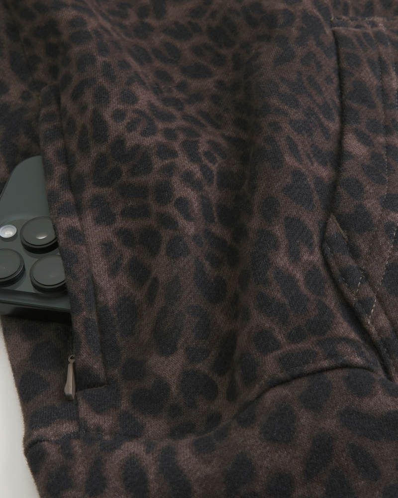 Boxy Leopard Print Hoodie