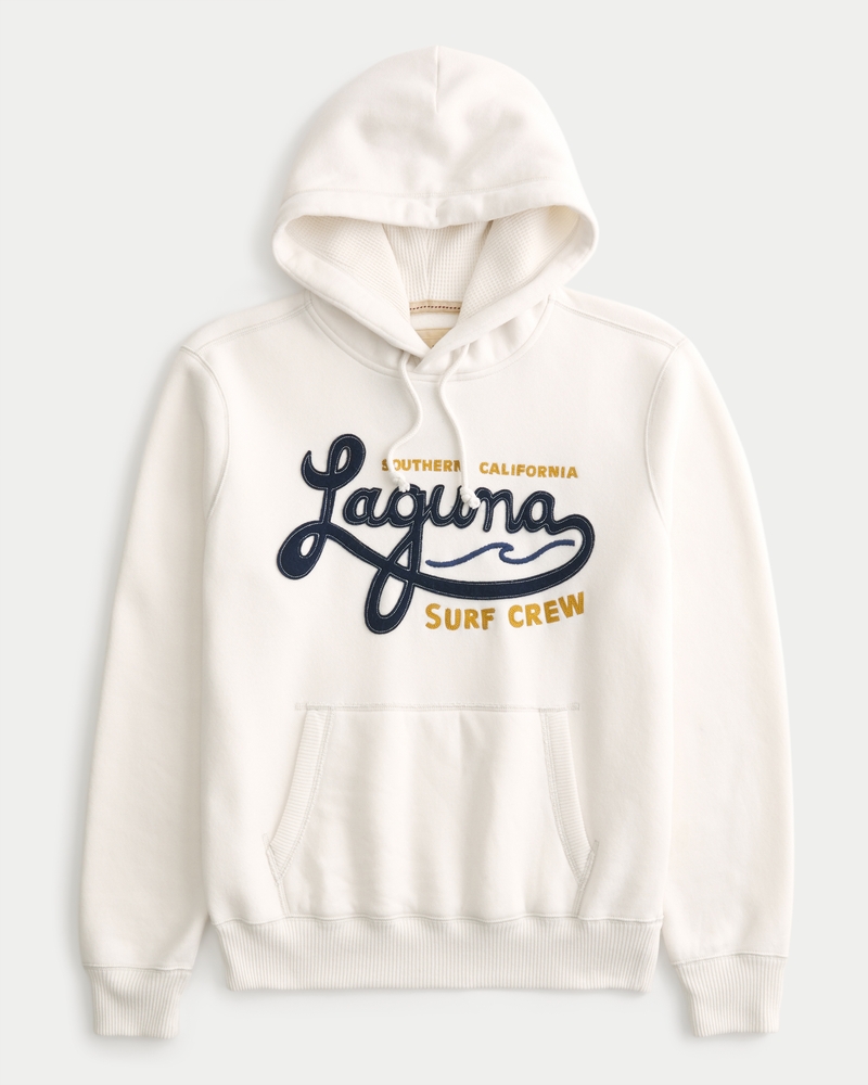 Waffle-Lined Laguna Graphic Surf Crew Graphic Hoodie