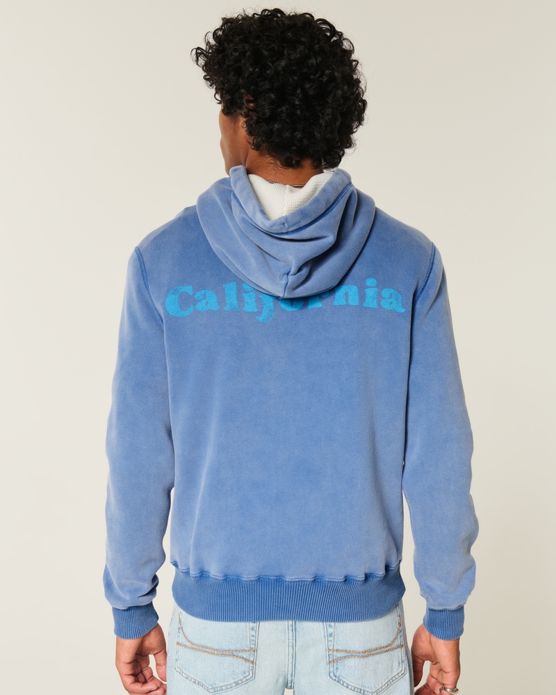 Waffle-Lined Hollister Surfboards Graphic Hoodie
