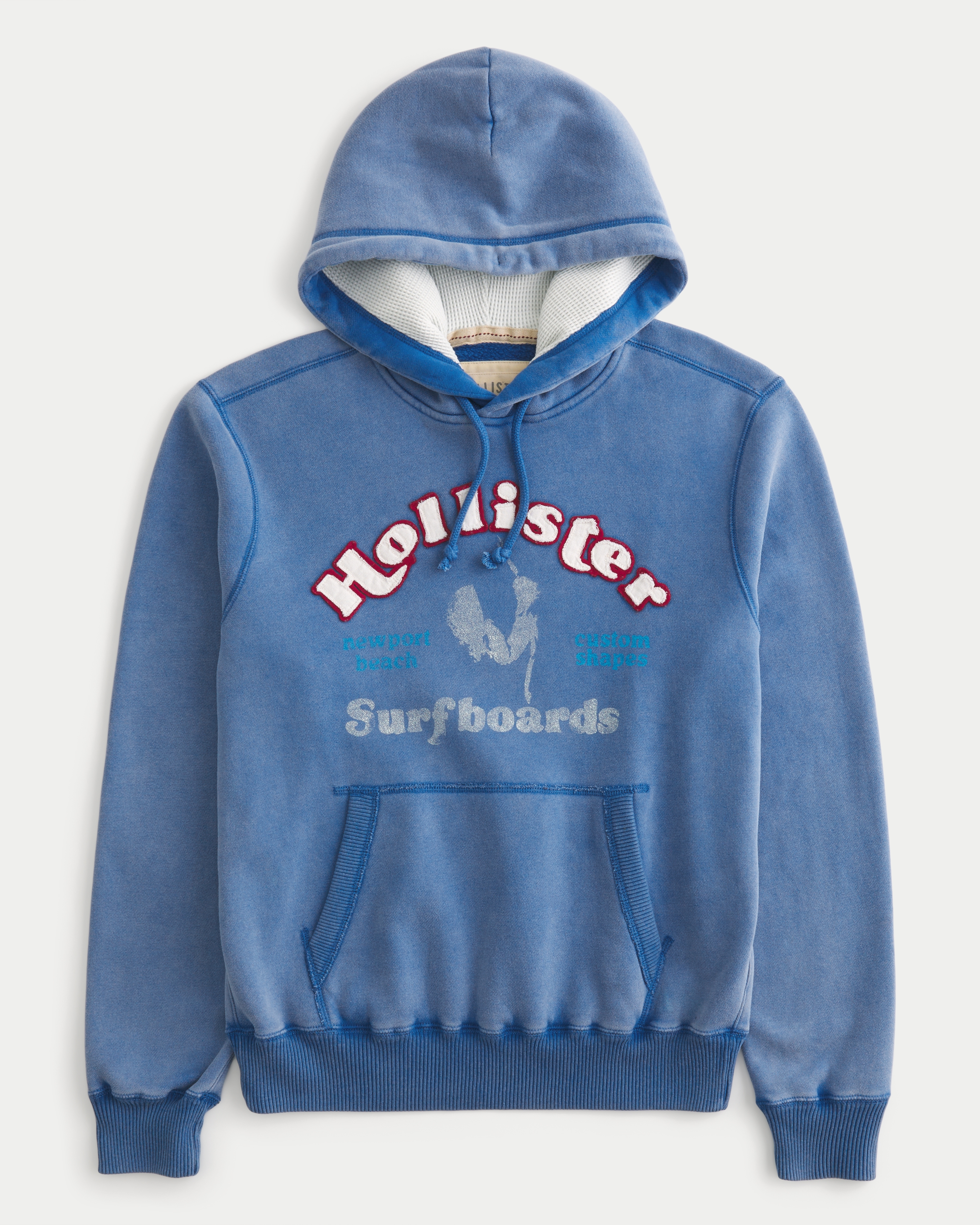 Waffle-Lined Hollister Surfboards Graphic Hoodie