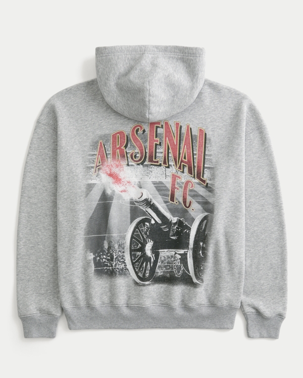 Boxy Arsenal FC Graphic Hoodie, Heather Gray view 1