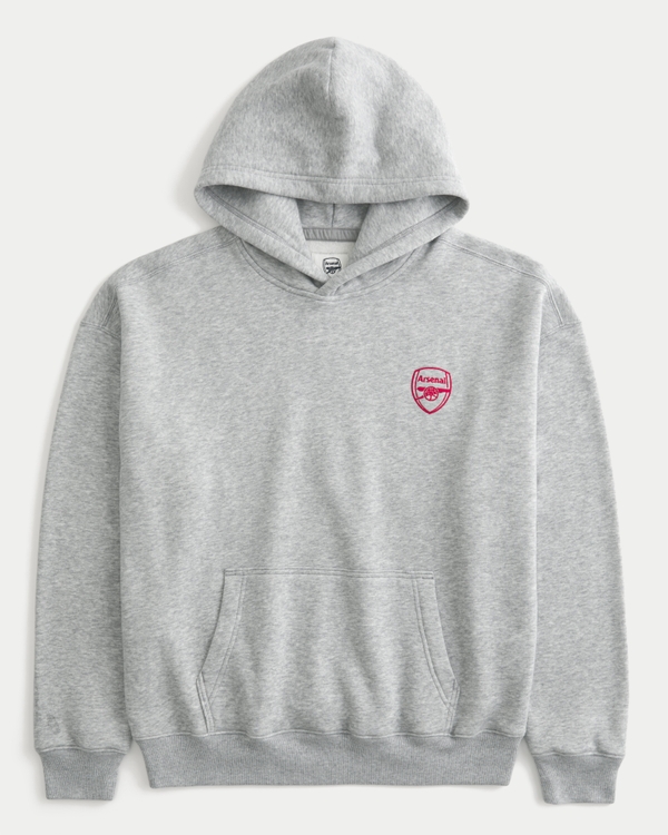 Boxy Arsenal FC Graphic Hoodie, Heather Gray view 2