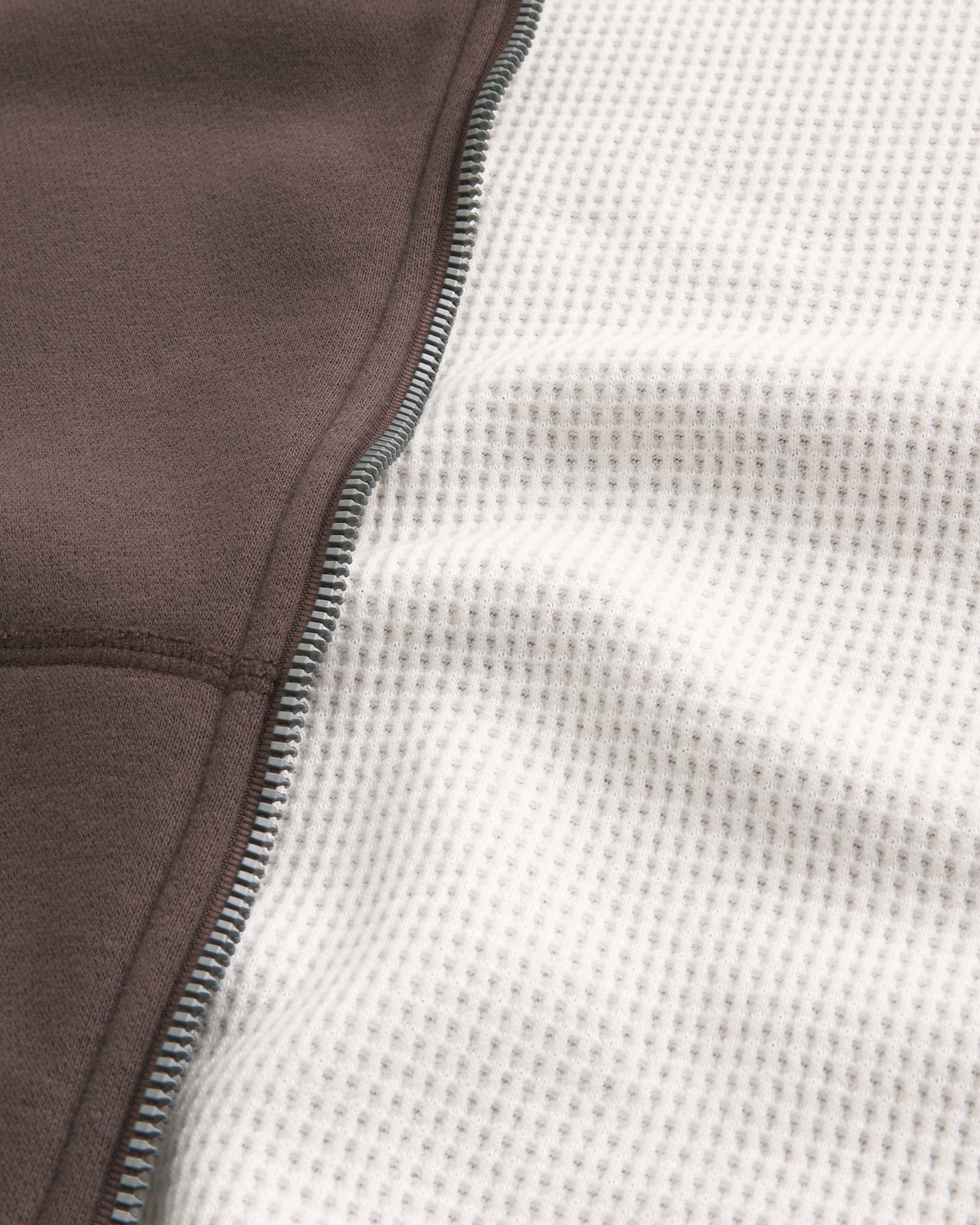 Boxy Thermal-Lined Zip-Up Hoodie