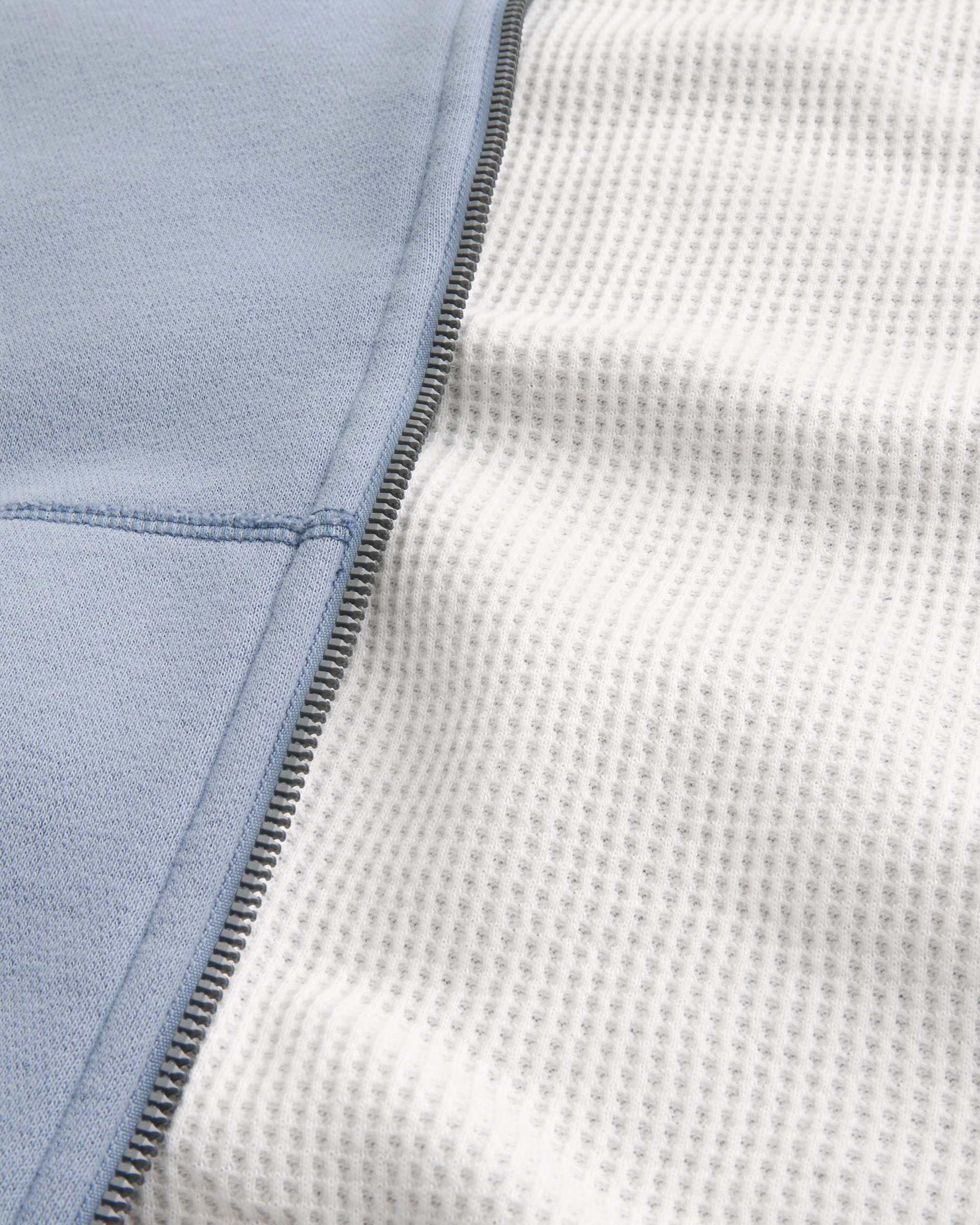 Boxy Thermal-Lined Zip-Up Hoodie