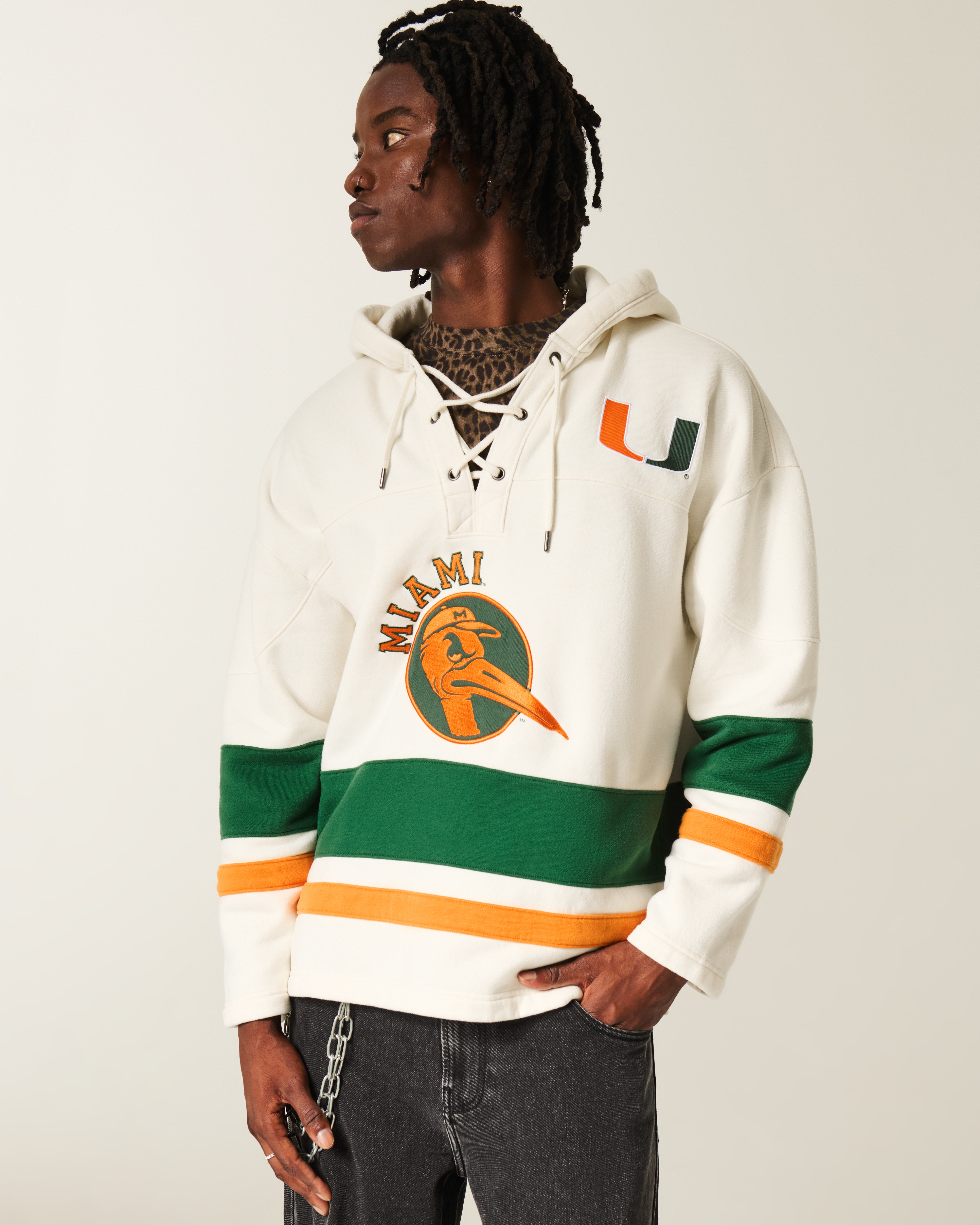 University of Miami Hurricanes Graphic Hockey Jersey Hoodie