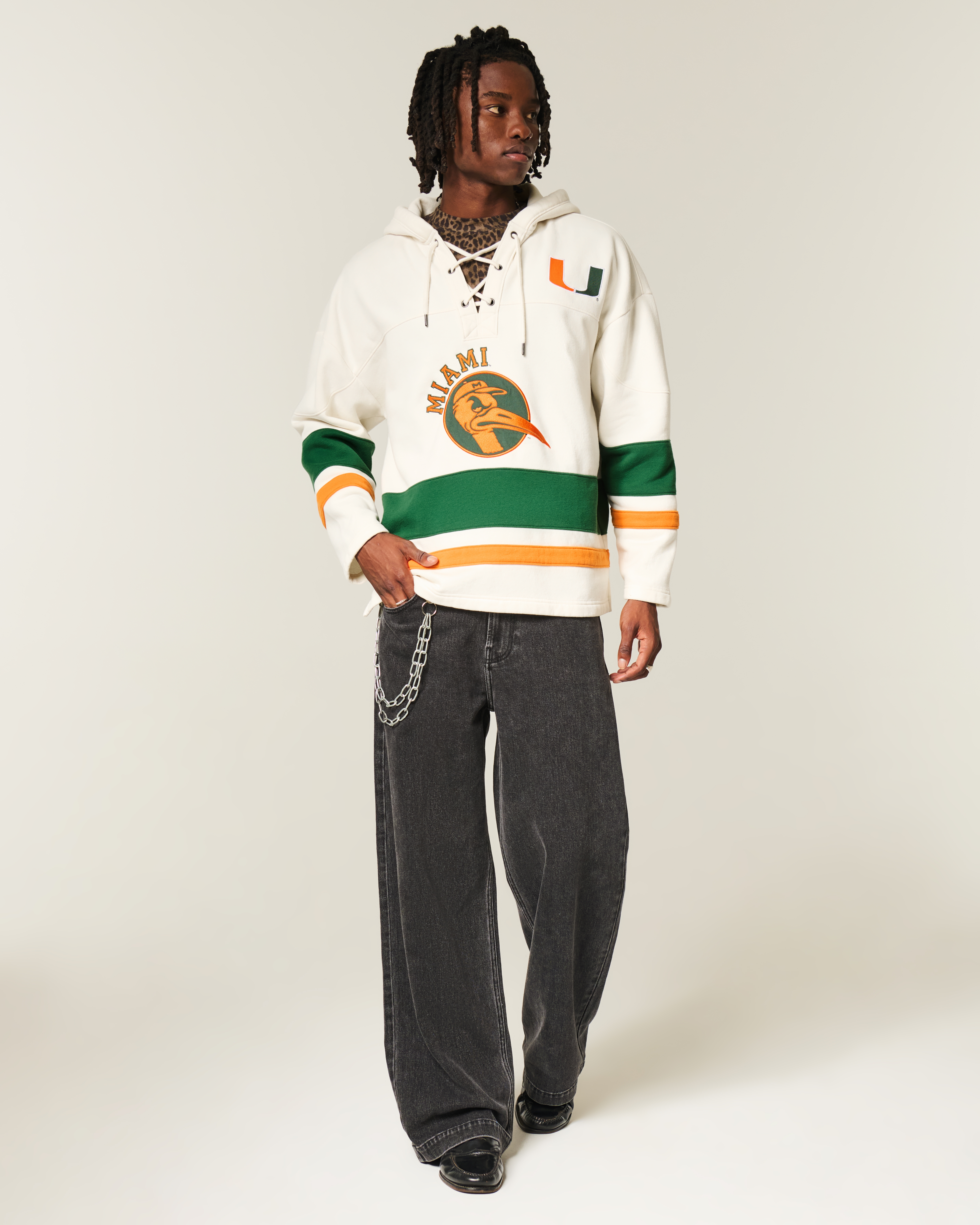 University of Miami Hurricanes Graphic Hockey Jersey Hoodie