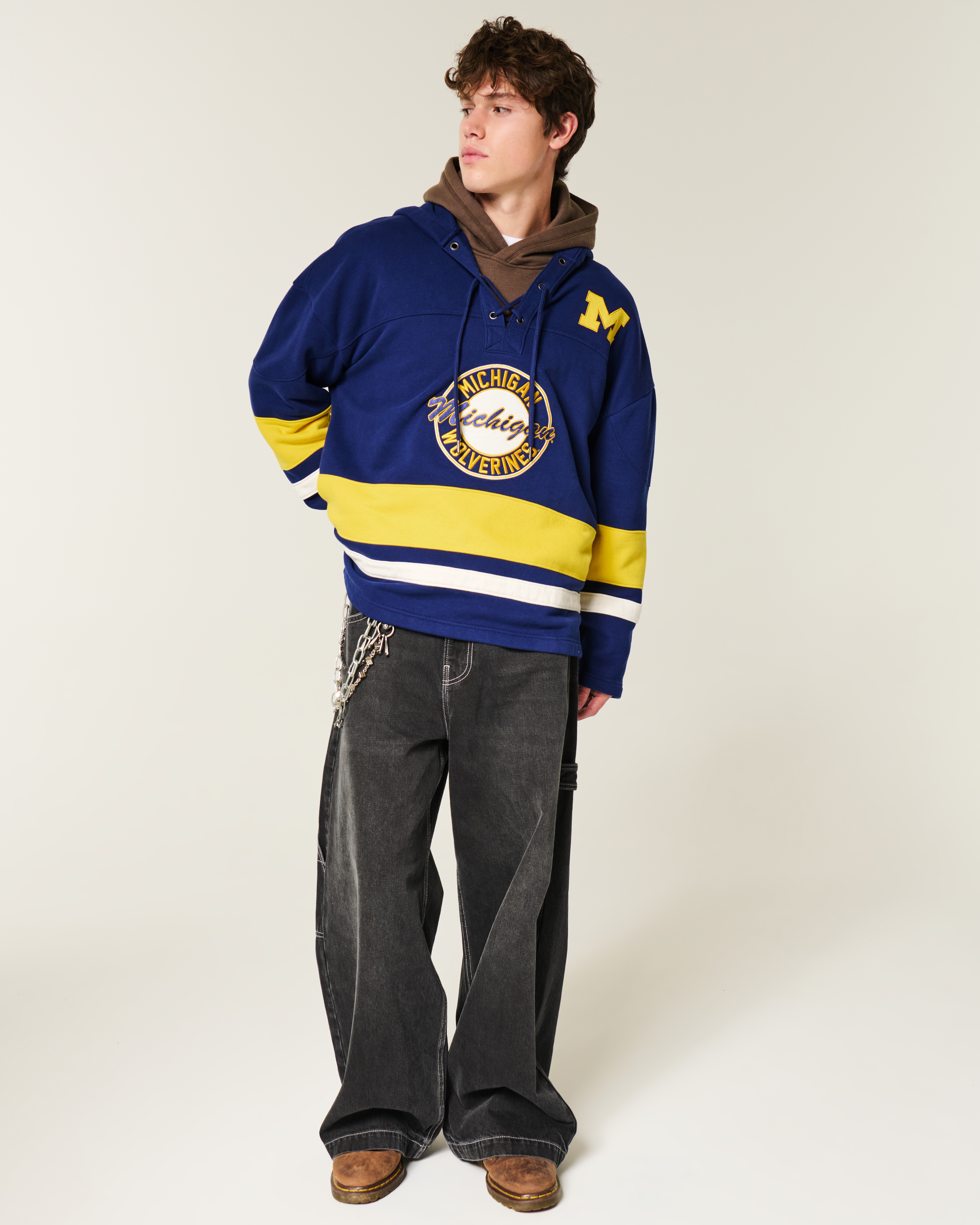 University of Michigan Wolverines Graphic Hockey Jersey Hoodie