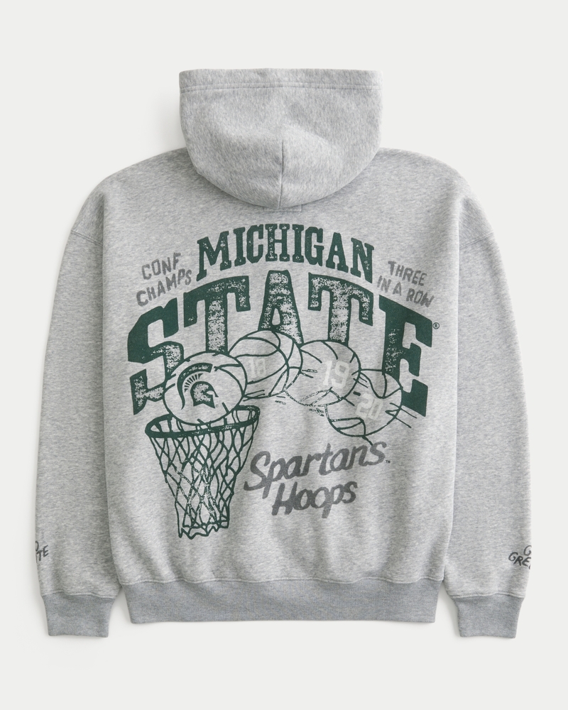 Men's Boxy Zip-Up Michigan State University Spartans Graphic
