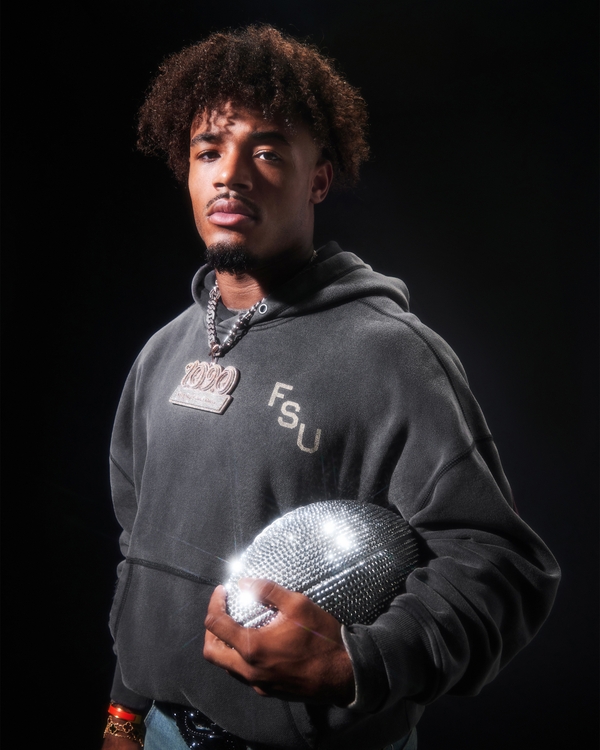 Boxy Florida State University Seminoles Graphic Hoodie, Washed Black view 2