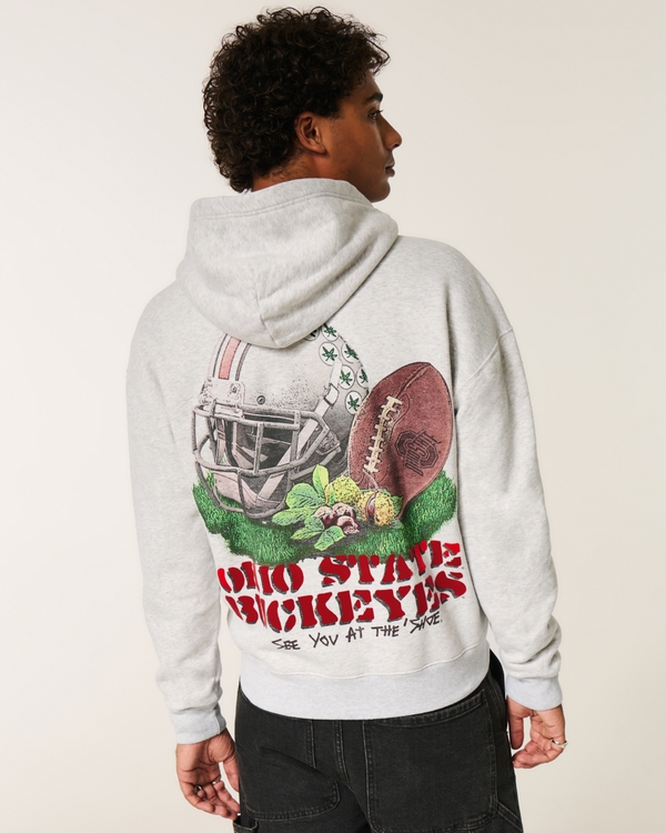 Boxy Zip-Up The Ohio State University Buckeyes Graphic Hoodie