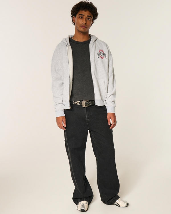 Boxy Zip-Up The Ohio State University Buckeyes Graphic Hoodie