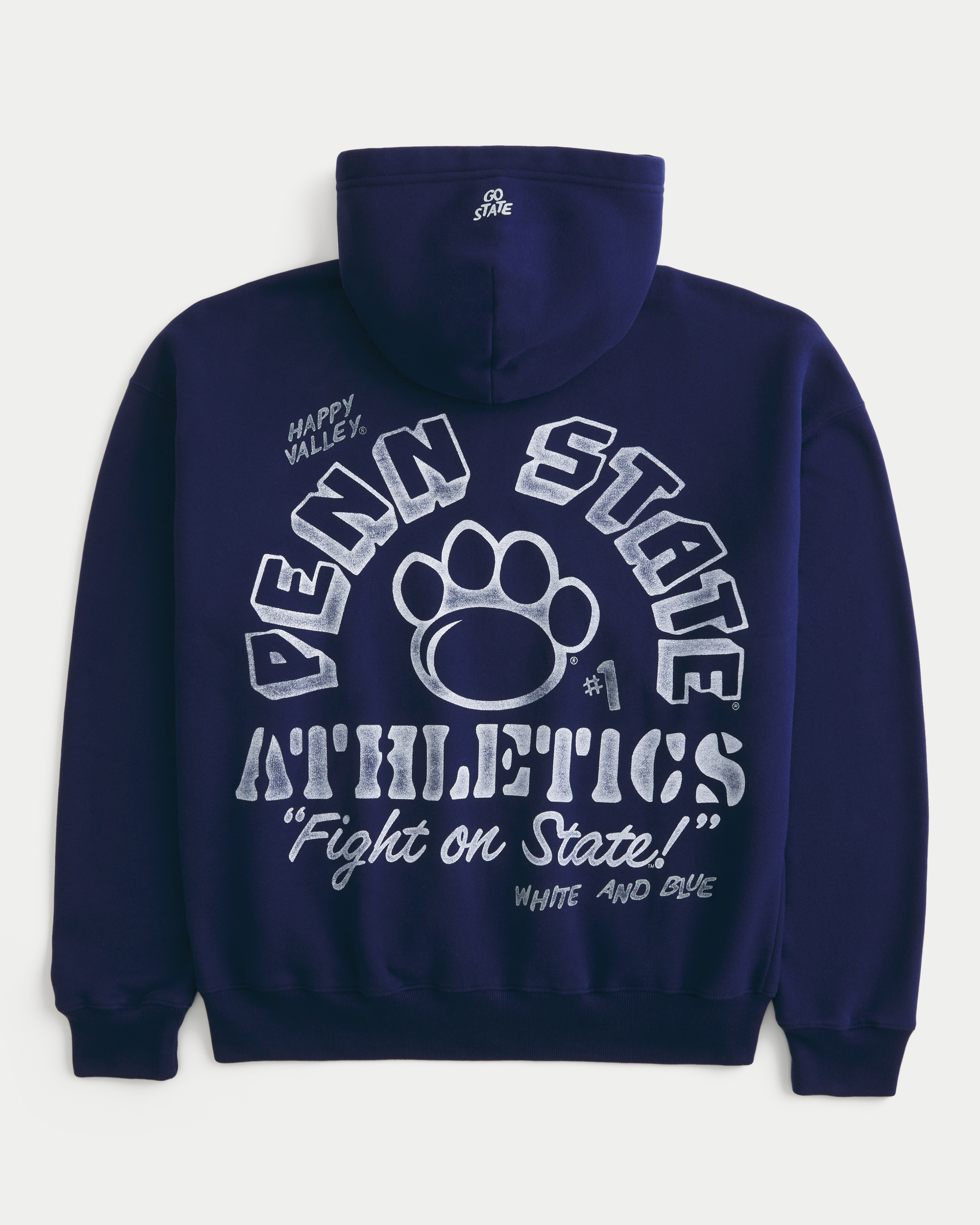 Boxy Zip-Up Penn State University Nittany Lions Graphic Hoodie