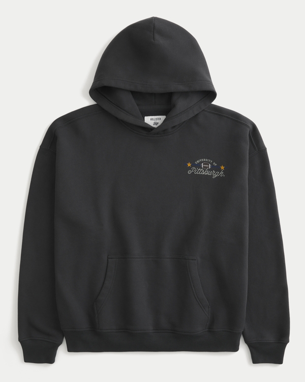 Boxy University of Pittsburgh Panthers Graphic Hoodie