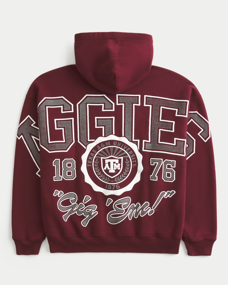Boxy Texas A&M University Aggies Graphic Hoodie