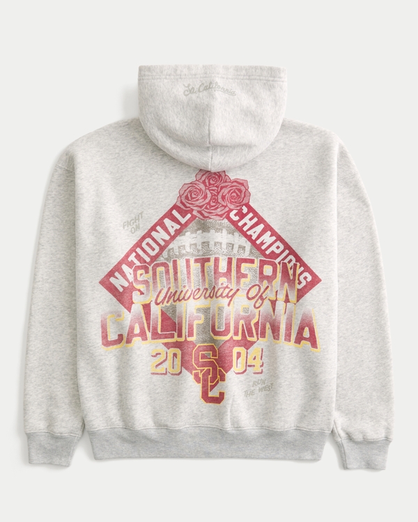 Boxy Zip-Up University of Southern California Trojans Graphic Hoodie