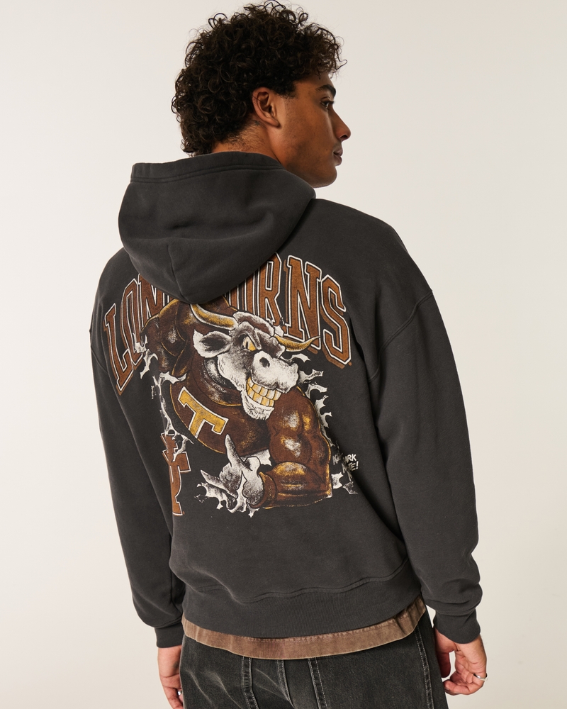 Boxy University of Texas at Austin Longhorns Graphic Hoodie
