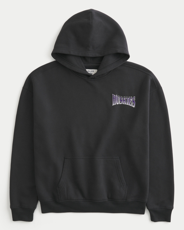 Boxy University of Washington Huskies Graphic Hoodie
