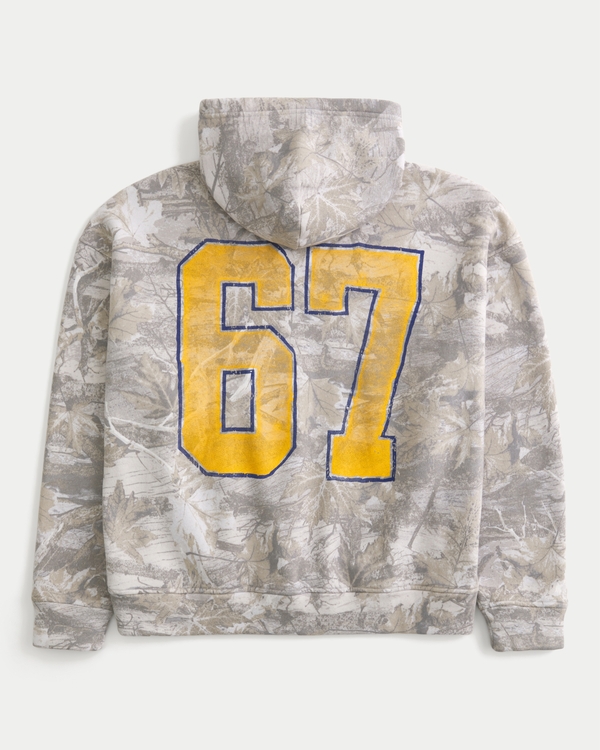 Boxy West Virginia University Mountaineers Graphic Camo Hoodie