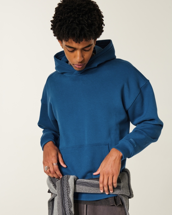 Boxy Hoodie, Dark Blue view 1