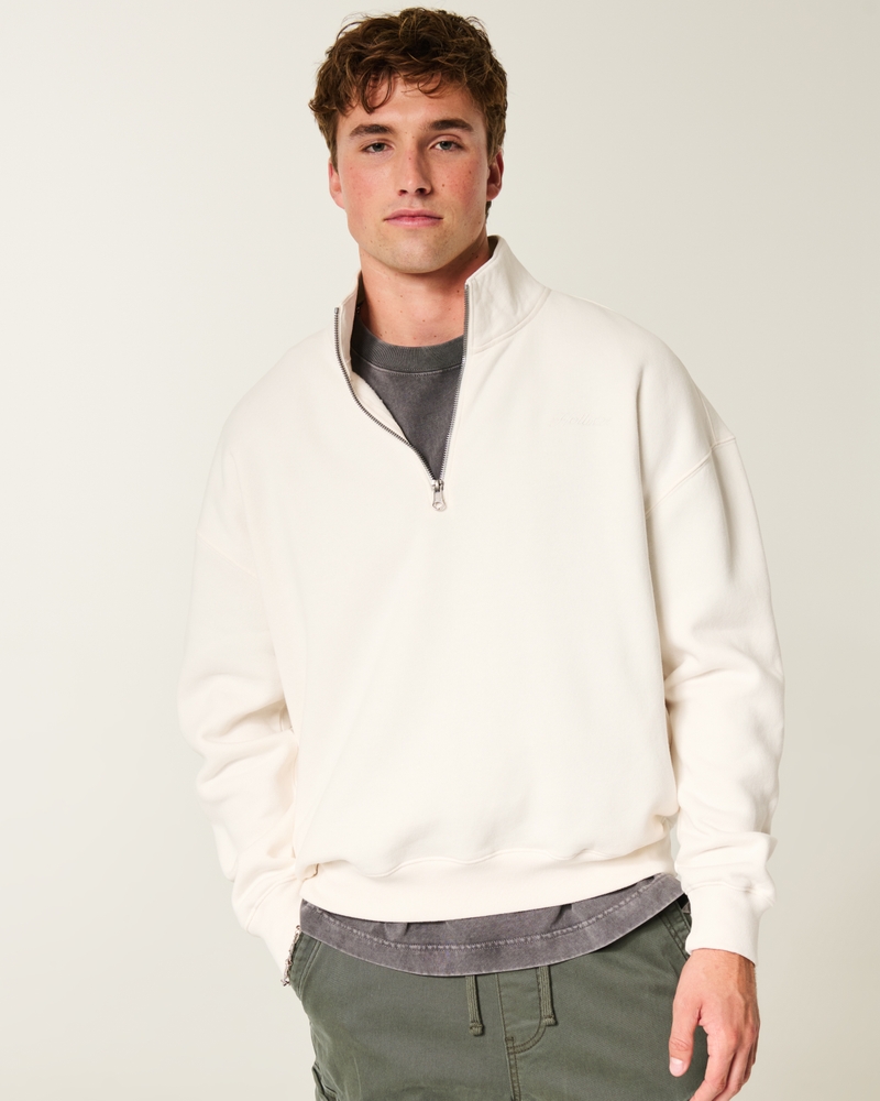 Boxy Logo Quarter-Zip Sweatshirt